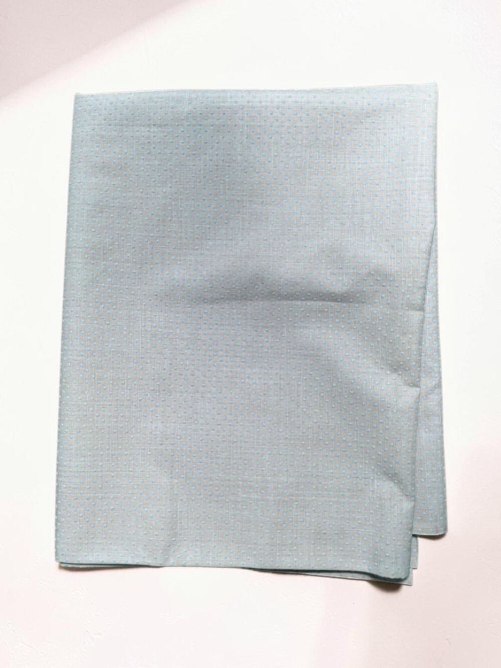 Vintage Flocked Light Blue Swiss Dot Textured Fabric 45”x 34” Remnant
